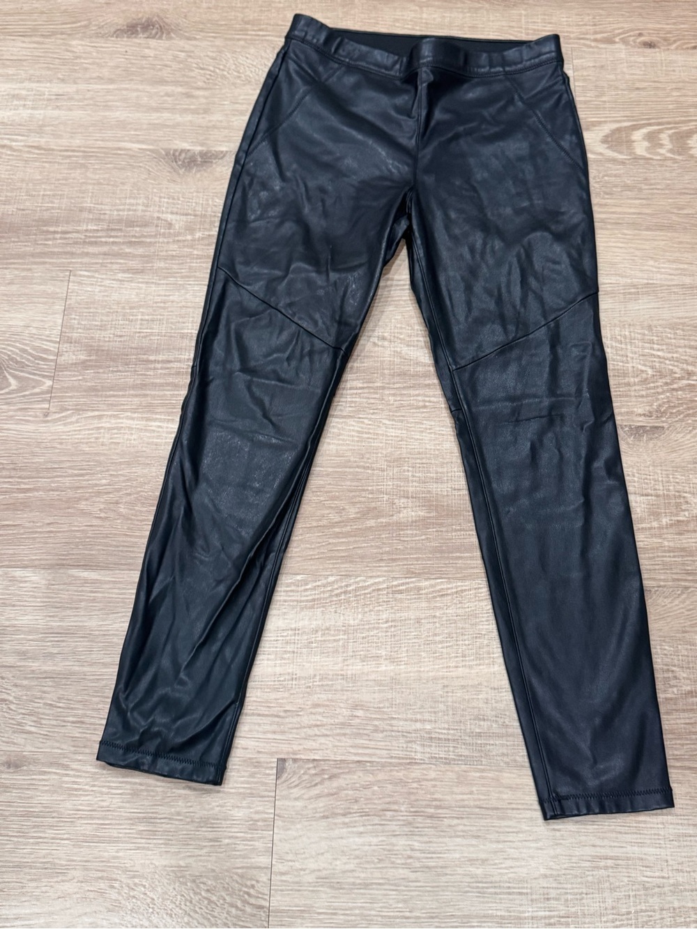 Free People Black Faux Leather Moto Leggings Size 28